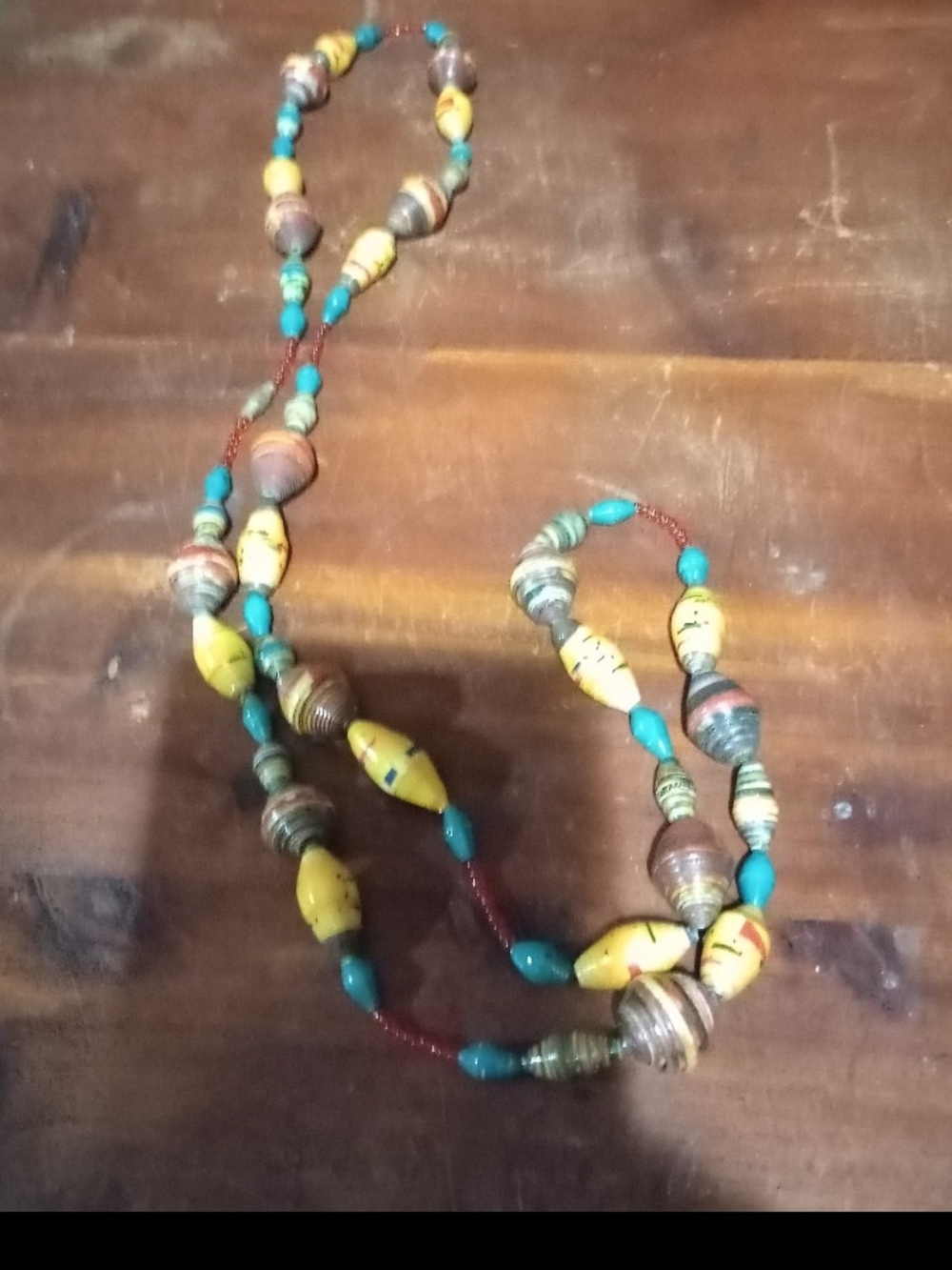 Handcrafted Yellow and Turquoise Beaded Necklace - Women Jewelry